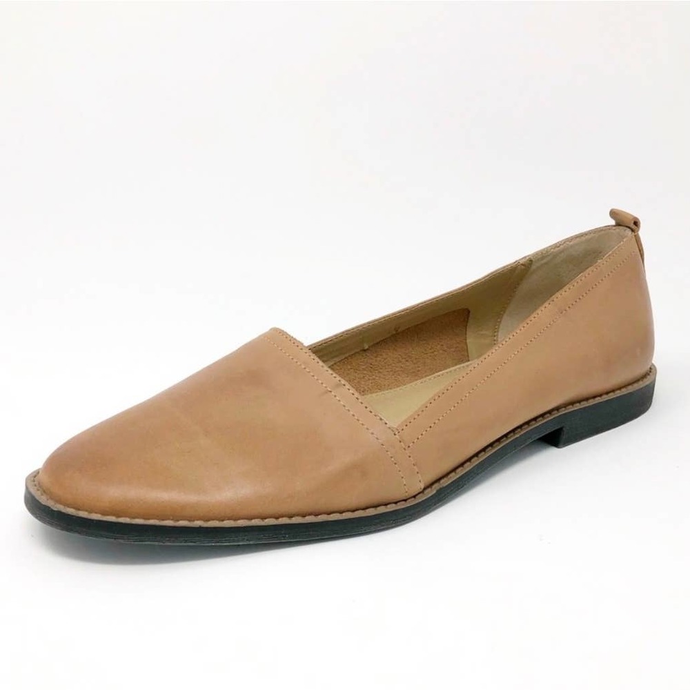 Kenneth Cole Reaction Taupe Leather Vin Time Slip-On Flats Women's Size 10M